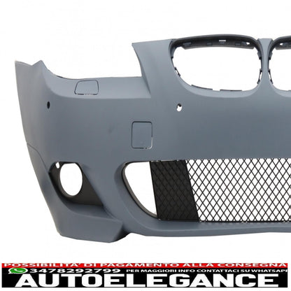 paraurti anteriore senza fendinebbia adatto per bmw serie 5 lci e60 e61 (2007-2010) con minigonne laterali design m-technik