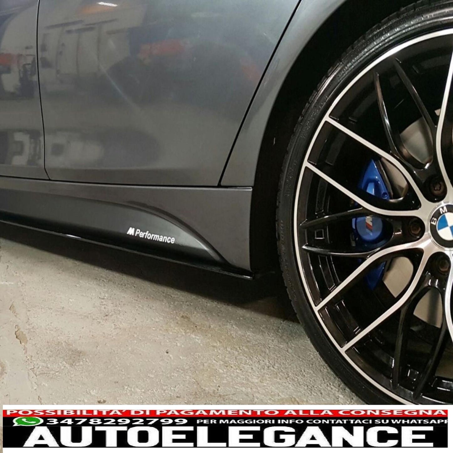side skirts extensions additional lips with dark grey decals suitable for bmw f10 f11 5 series (2011-up) m-performance design