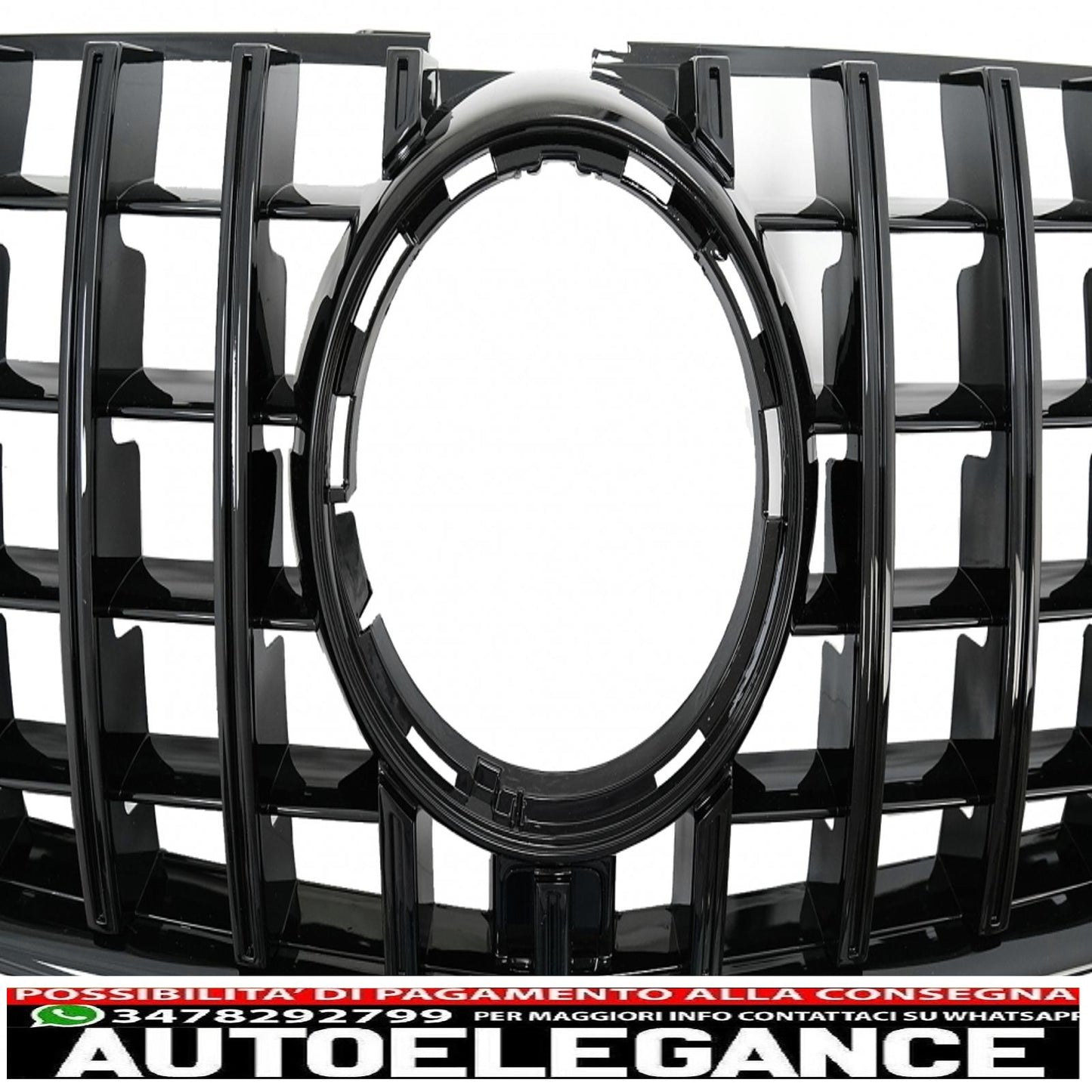 central grille suitable for mercedes v class w447 (2014-03.2019) gt r design panamericana all black
