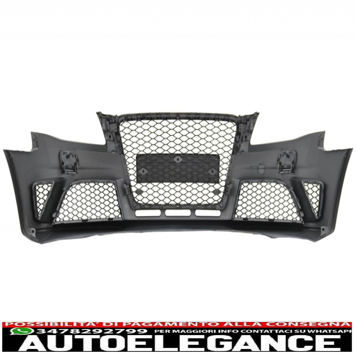 paraurti anteriore con diffusore a mantovana e terminali di scarico adatti per audi a4 b8 pre-facelift (2008-2011) design rs4