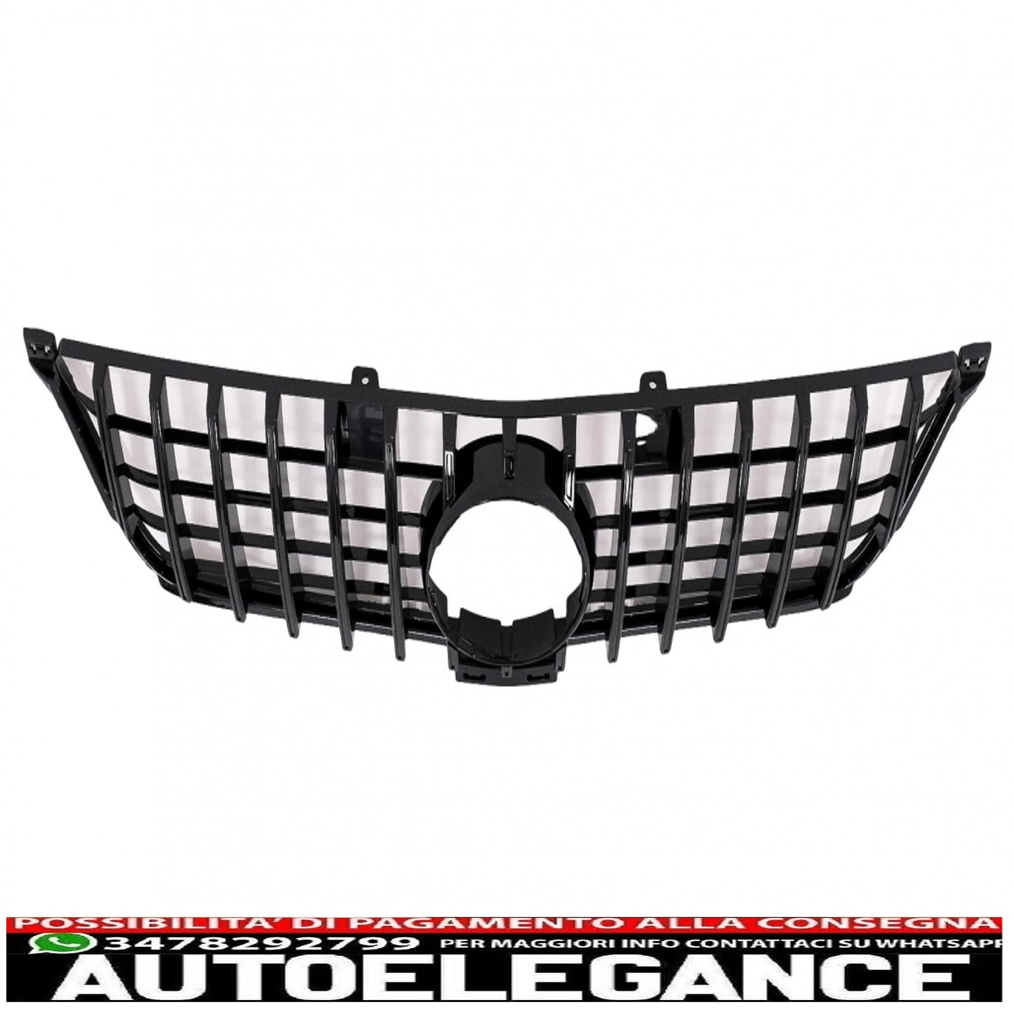 griglia anteriore adatta per mercedes classe ml w166 (2012-2014) gt-r design panamericana nera