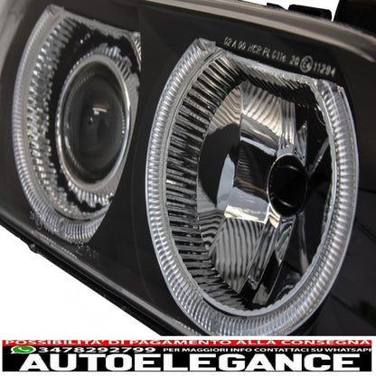 angel eye headlights suitable for bmw 5 series e39 (1996-2003) restyling design black chrome edition 