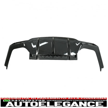 Rear bumper air diffuser with exhaust tips suitable for mercedes e class w213 sport line (2016-2019) e63 all black design