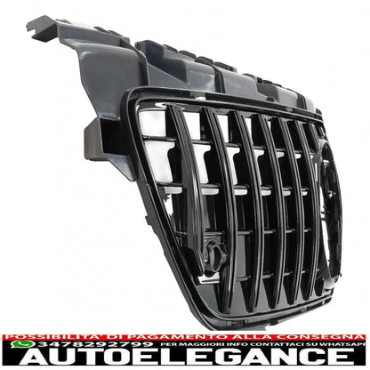 griglia anteriore con rete inferiore adatta per mercedes classe slk r172 (2011-2015) gt-r design panamericana nero