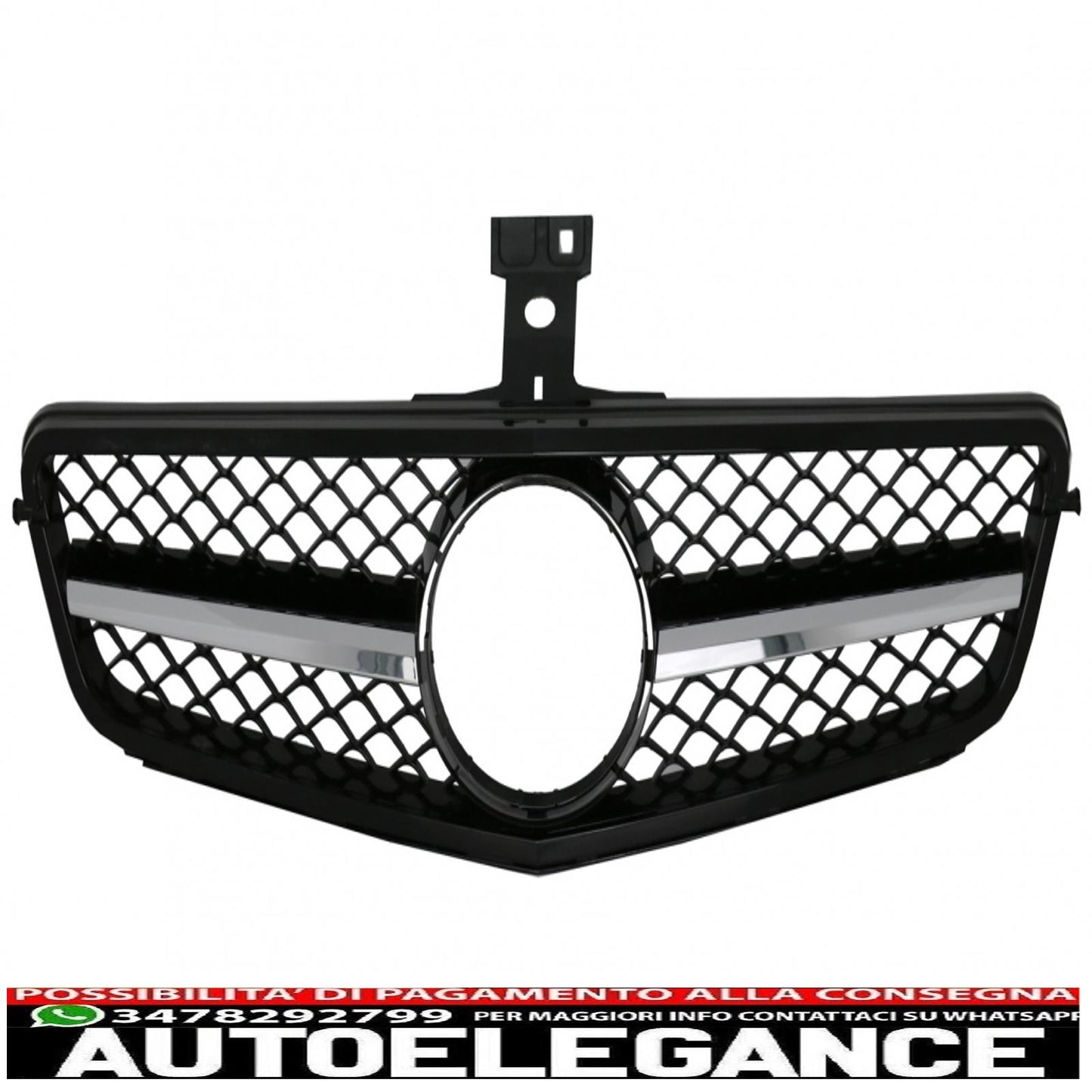 Body kit with black sport front grille suitable for mercedes c-class w204 (2007-2014) restyling c63 design