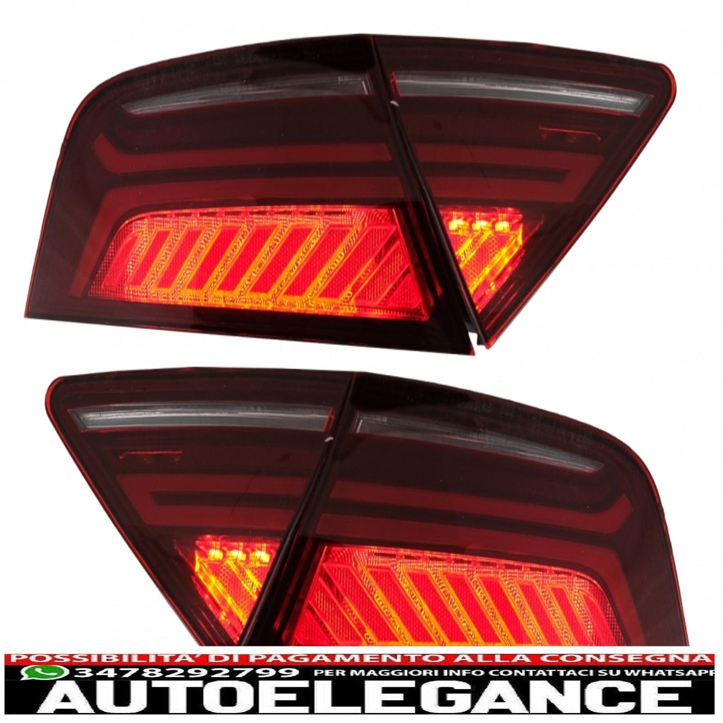 rear lights with led light bar suitable for audi a7 4g (2010-2014) restyling design cherry red smoke