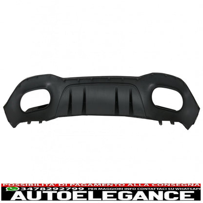 Diffusore con mantovana per paraurti posteriore adatto per Mercedes Classe A W177 hatchback (2018-up) terminali del silenziatore di scarico neri