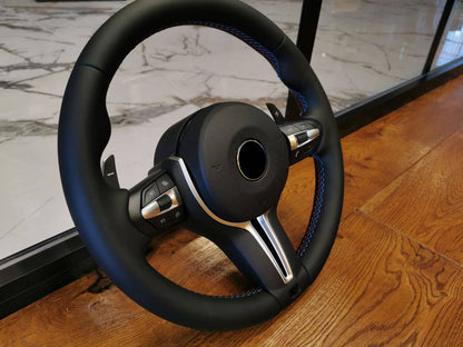 VOLANTE ADATTO PER BMW SERIE 5 F10 F11 2010+ LOOK M5 IN PELLE NERO OPACO