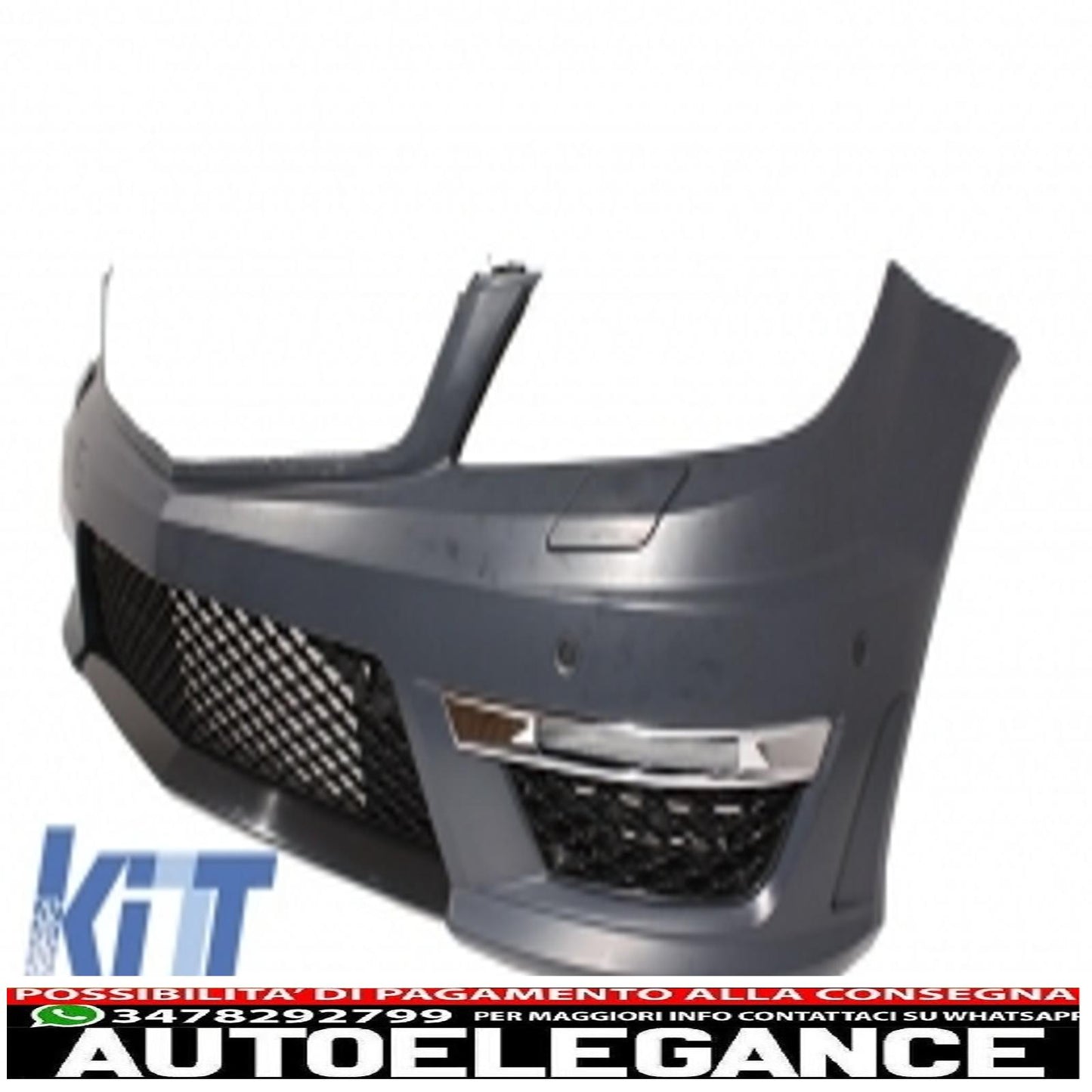 Complete conversion retrofit body kit with halogen led drl headlights suitable for mercedes w204 (2007-2014) c class restyling c63 design 
