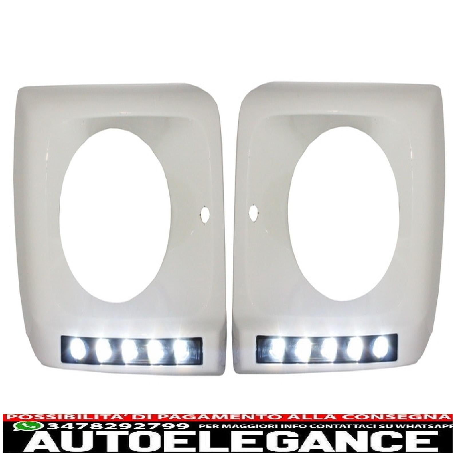 Copri fari bianchi con led drl luci di marcia diurna adatti per mercedes classe g w463 (1989-2012) design g65 AUTOELEGANCERICAMBI