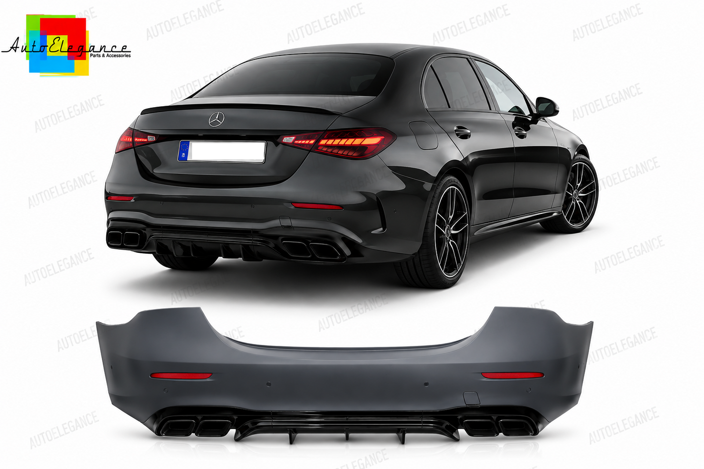 💕PARAURTI POSTERIORE MERCEDES W213 21-24 LOOK AMG E63S DIFFUSORE💕