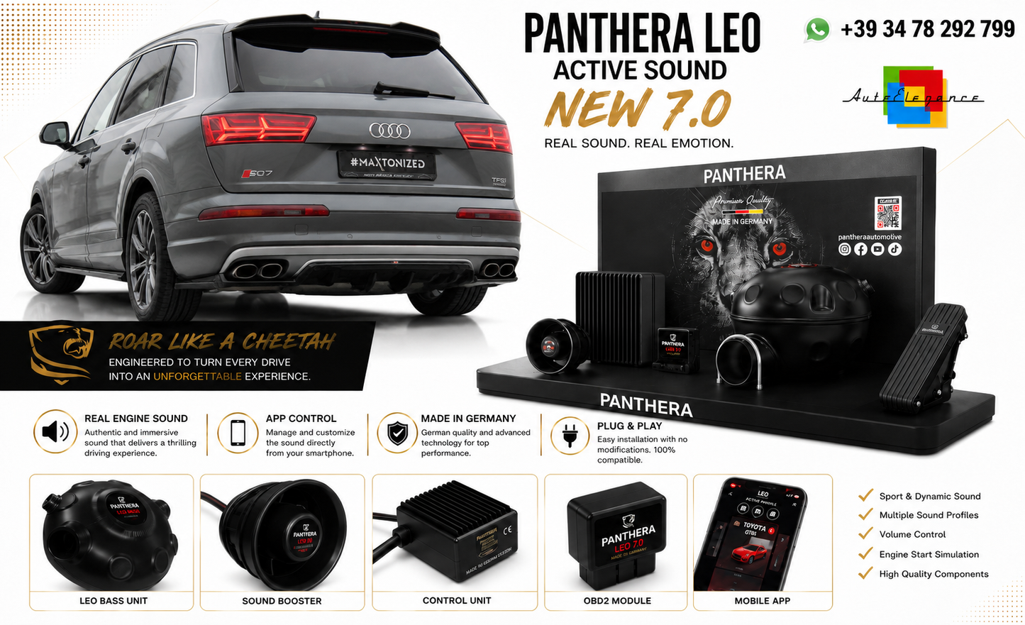 💫ART.2672 PANTHERA Soundsystem Booster 7.0 - Audi Q7 SQ7 Mk2 2015-💫