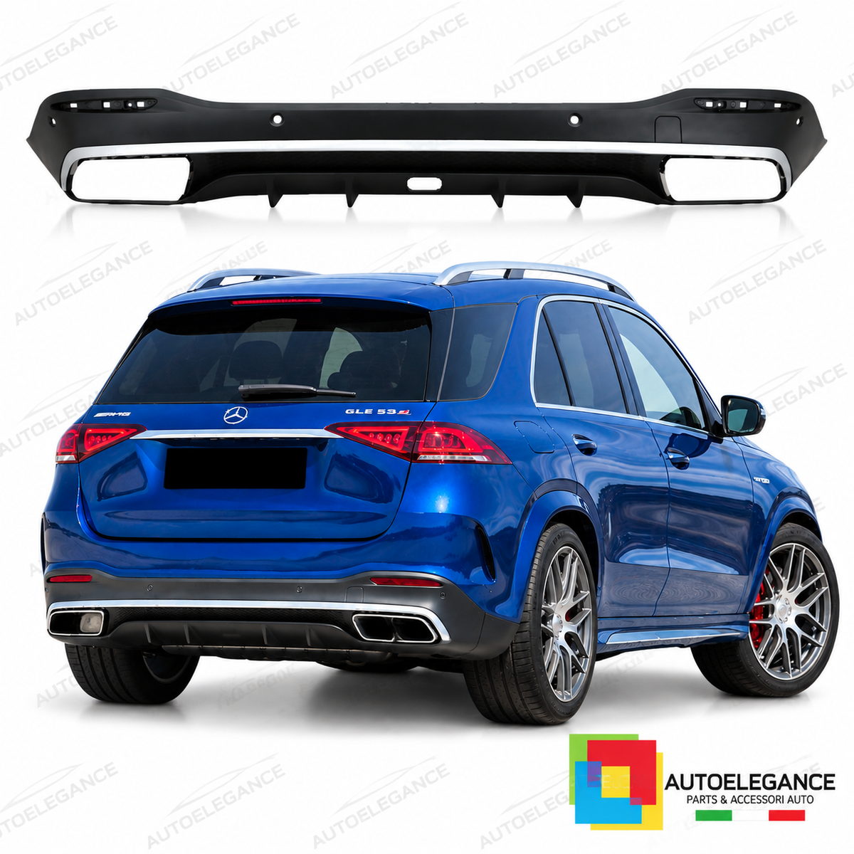 DIFFUSORE ADATTO PER MERCEDES W167 20- LOOK GLE 63 NERO CROMATO