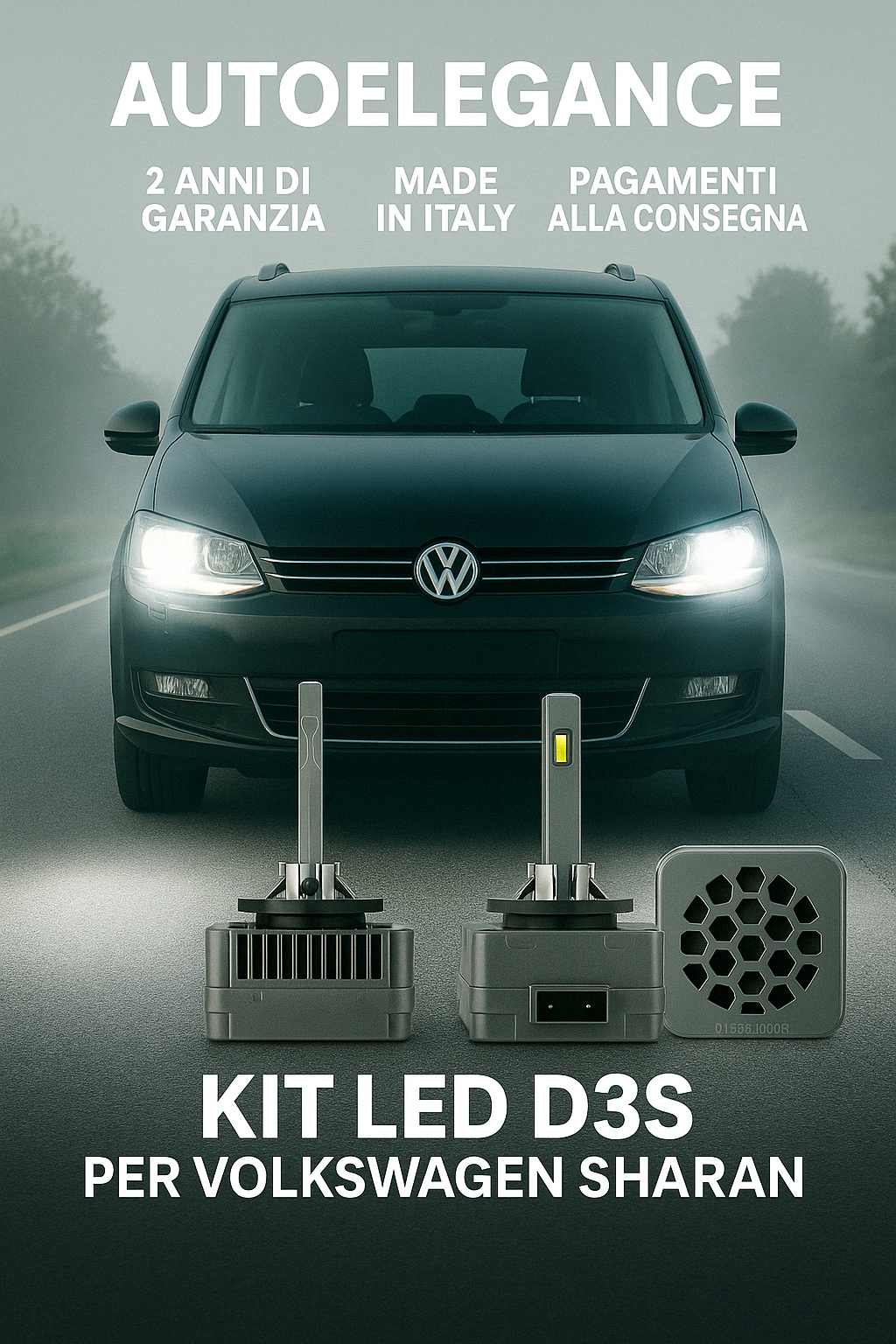 ⭐KIT XENON D3S 6000K ANABBAGLIANTI PER VOLKSWAGEN SHARAN – LUCE BIANCA POTENTE⭐