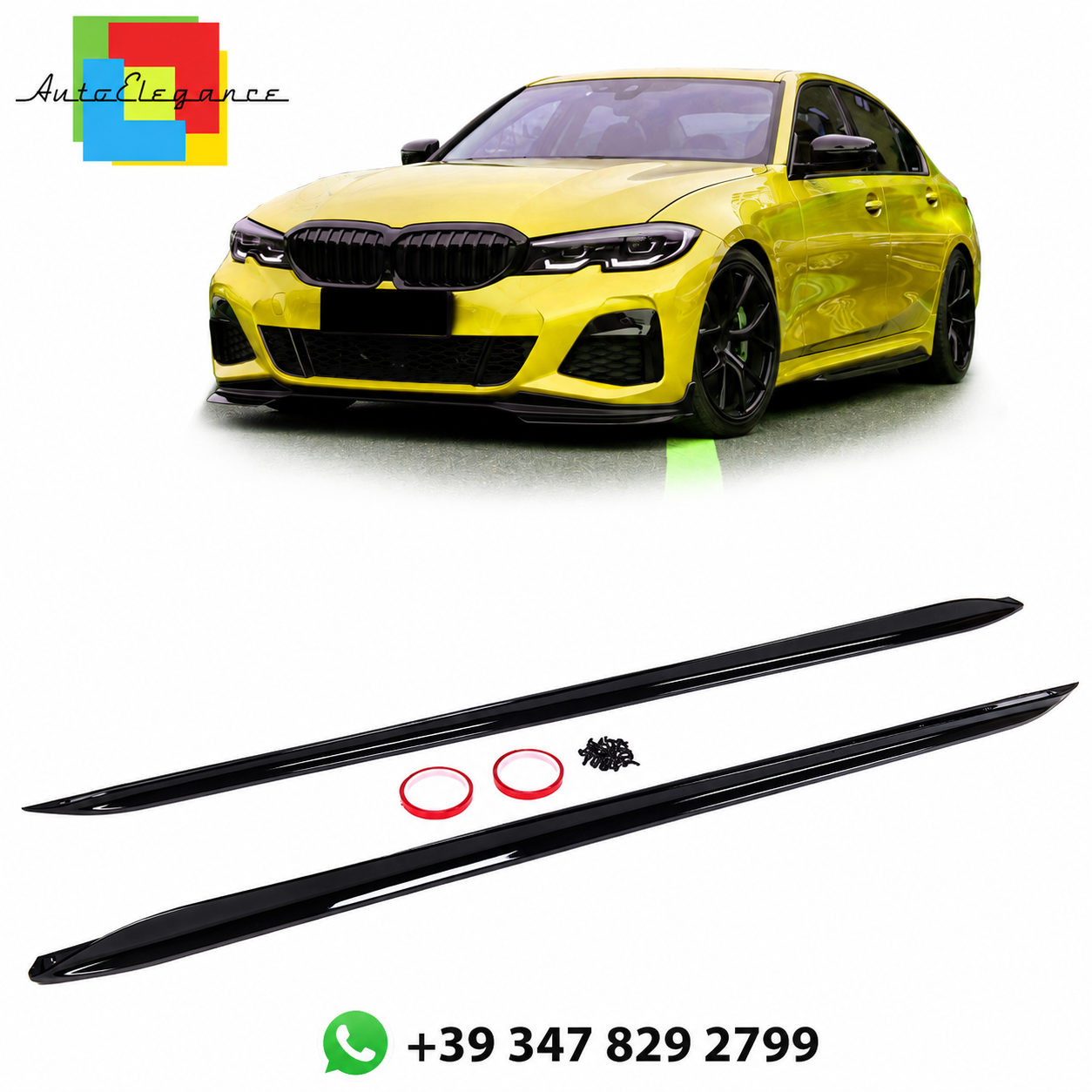 👉Set minigonne laterali nero lucido adatto per BMW Serie 3 G20 G21 2019-2022👈