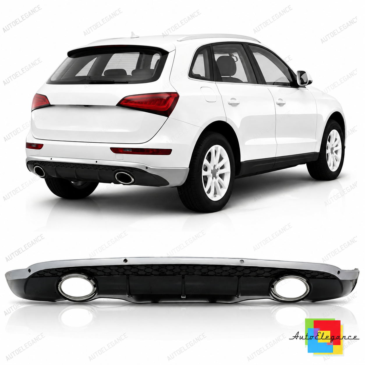 👉Diffusore posteriore con scarichi adatto per Audi Q5 8R 2013-2016👈