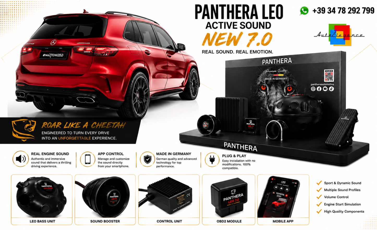 💕ART.2672 PANTHERA Soundsystem Booster 7.0-Mercedes-Benz GLS AMG-Line X167💕
