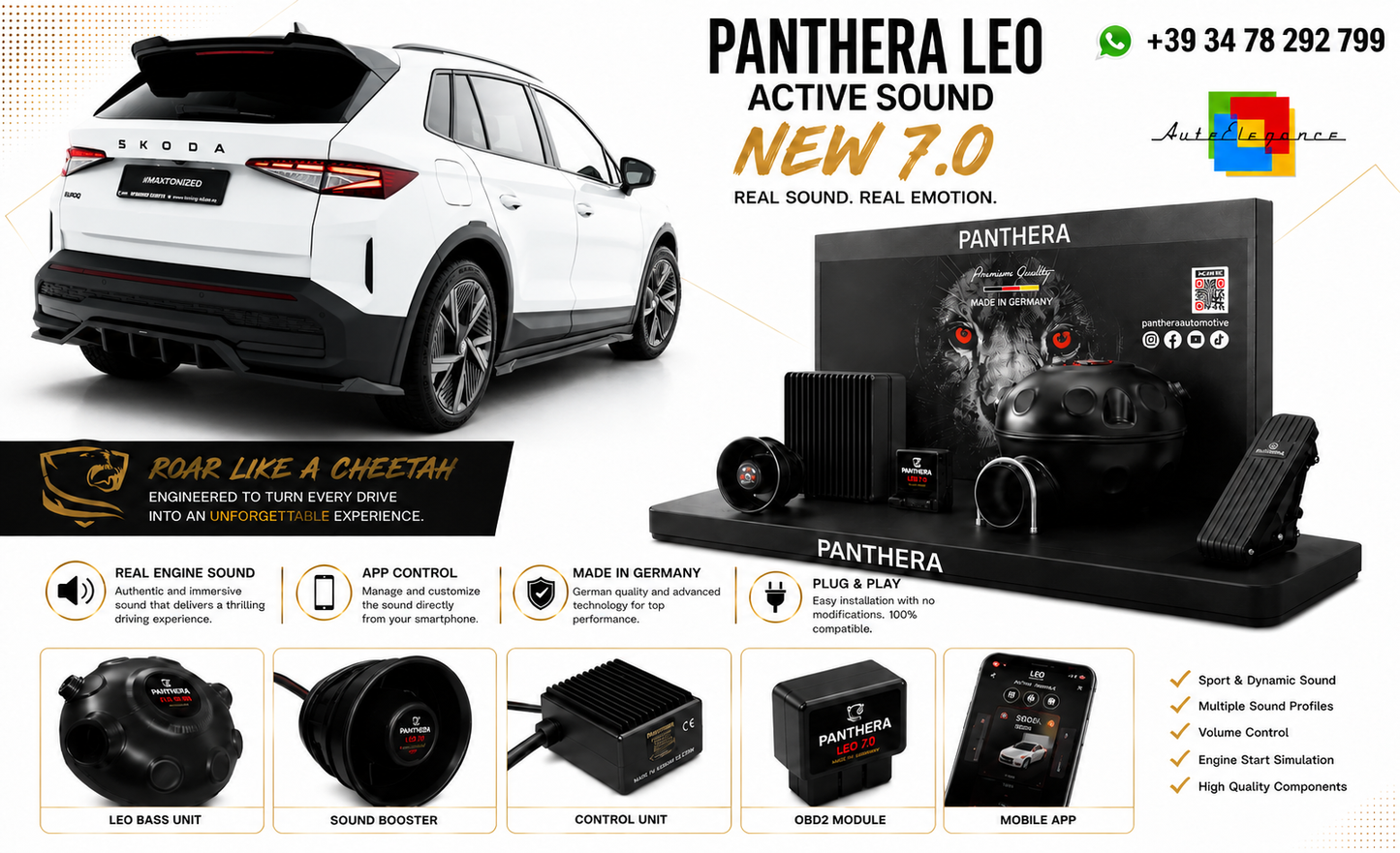 💕ART.2672 PANTHERA Soundsystem Booster 7.0- Skoda Elroq RS Mk1💕
