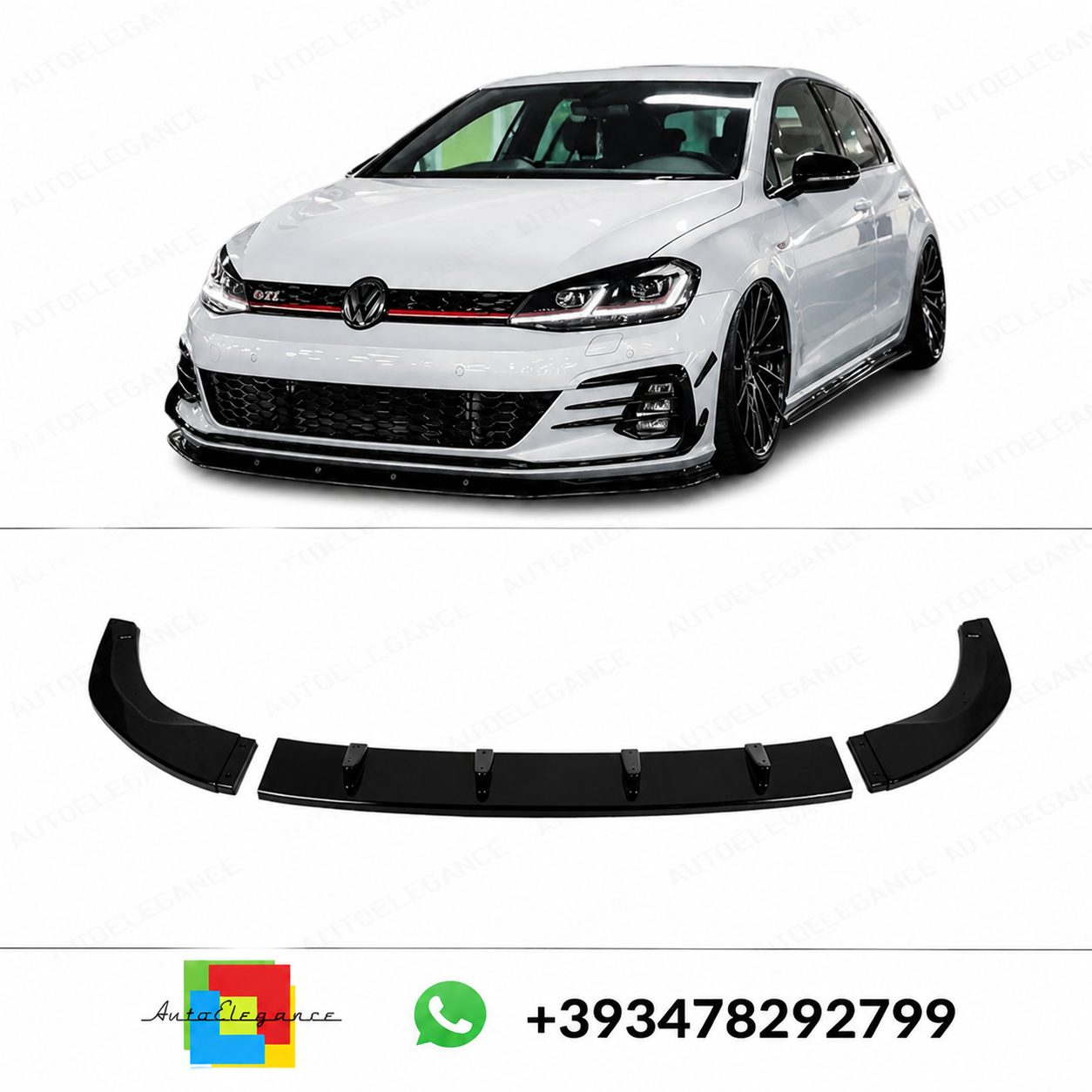 💕ART.10097 SPLITTER VW Golf 7.5 GTI (2017-2019) Nero lucido💕
