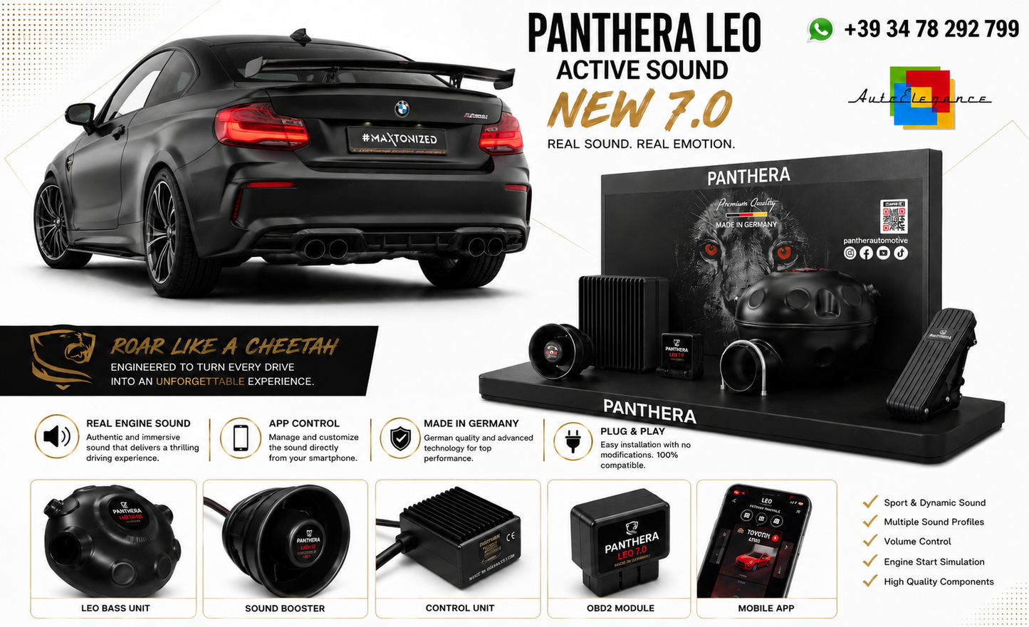 💫ART.2672 PANTHERA Soundsystem Booster 7.0 - BMW M2 F87 / 2 / 2 M-Pack F22💫