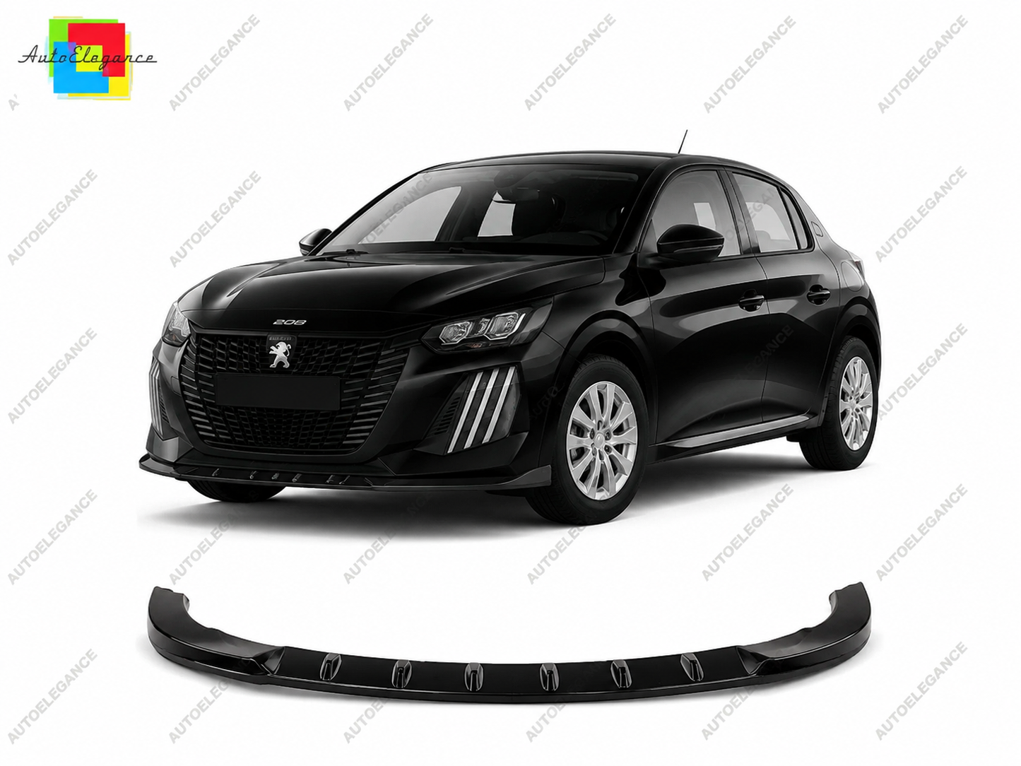 👉Splitter Anteriore per Peugeot 208 MK2 Facelift (2023+) Nero Lucido ABS👈