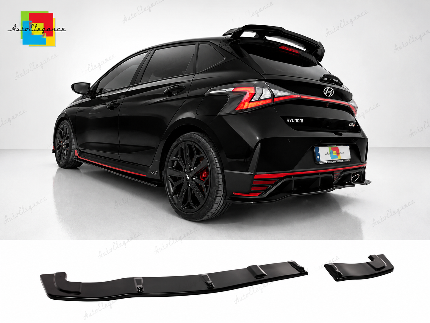 👉Splitter Posteriore Estrattore Hyundai i20 N MK3 2020- Nero Lucido ABS👈