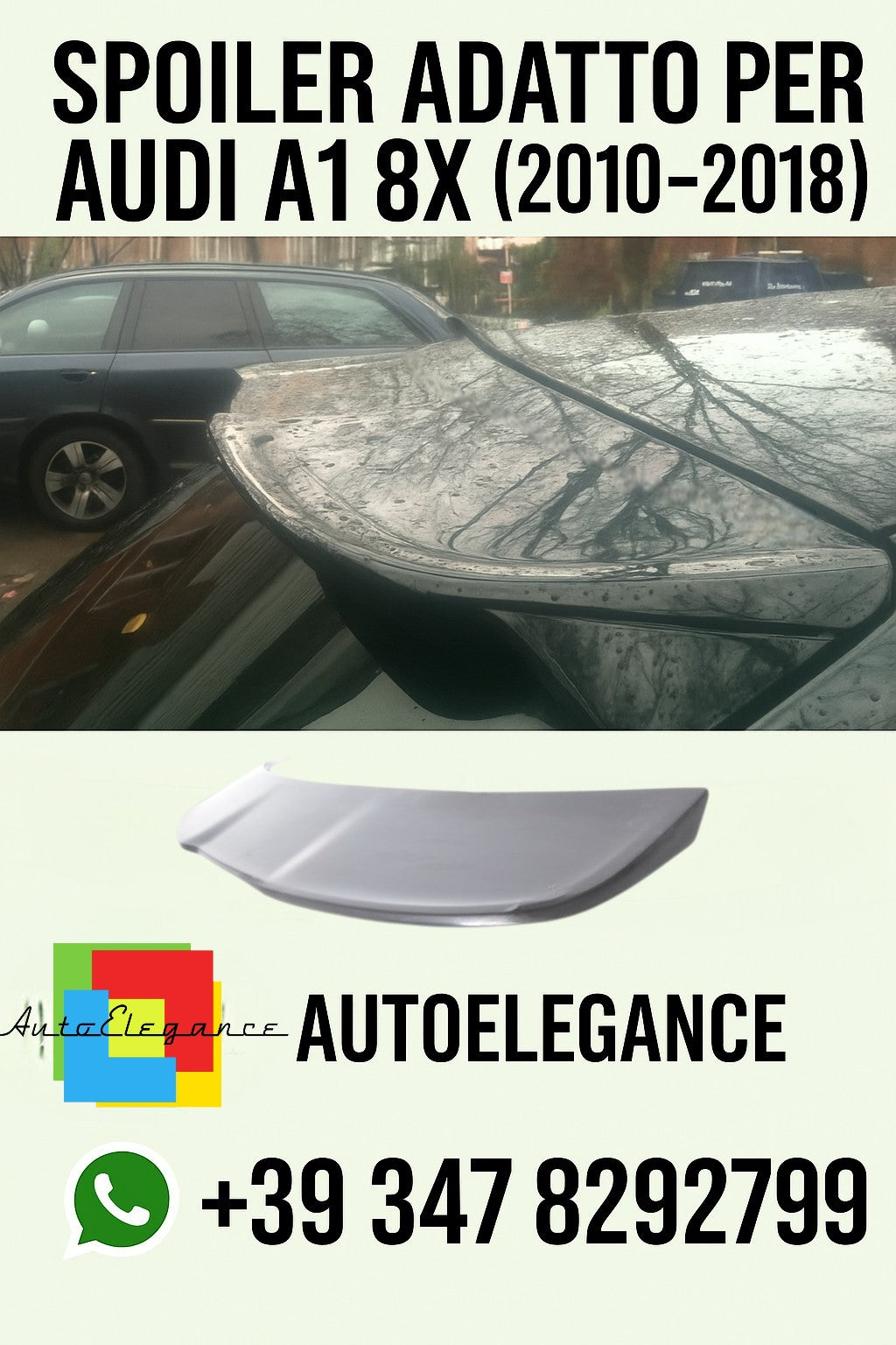 🌟TAPPO SPOILER  ADATTO PER AUDI A1 8X (2010–2018)🌟