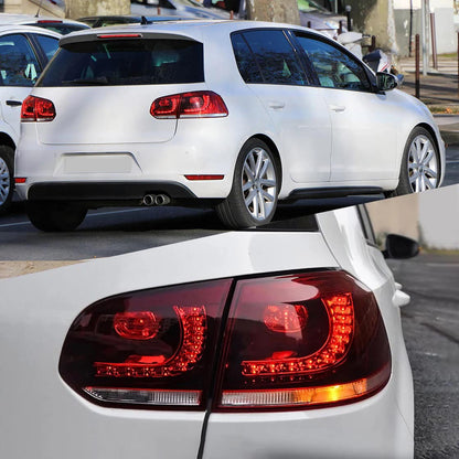 💫ART.5844 FARI POSTERIORI A LED ROSSI FUME' SEQ per VW GOLF 6 2008-2013💫