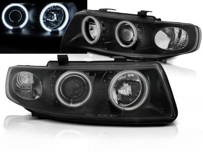 💫ART.6379 FARI ANGEL EYES CCFL NERI adatti per SEAT LEON / TOLEDO 1999-2004💫