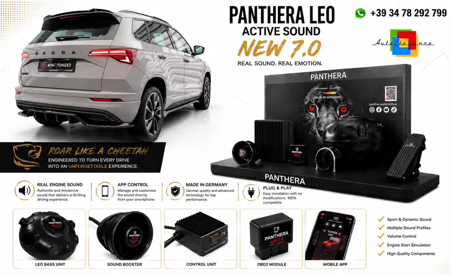 💕ART.2672 PANTHERA Soundsystem Booster 7.0- Skoda Karoq Sportline Mk1💕