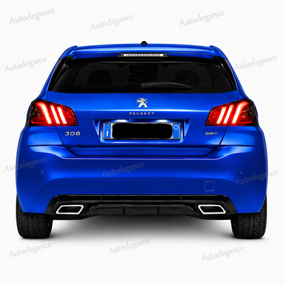 🔥ART.9544 DIFFUSORE PEUGEOT 308 II 5 PORTE 13-21 NERO LUCIDO TERMINALI OVALI🔥