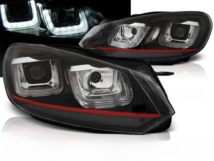 ART.5891 FARI  ANTERIORI VW GOLF 6 08-12 NERA ROSSA