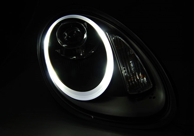 💕 Fari Anteriori Adatti per Porsche Boxster Cayman 987 05-08 Xenon LED Neri 💕