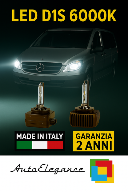 ❤️ KIT LED D1S 6000K BIANCO GHIACCIO ANABBAGLIANTI PER  MERCEDES VITO ❤️
