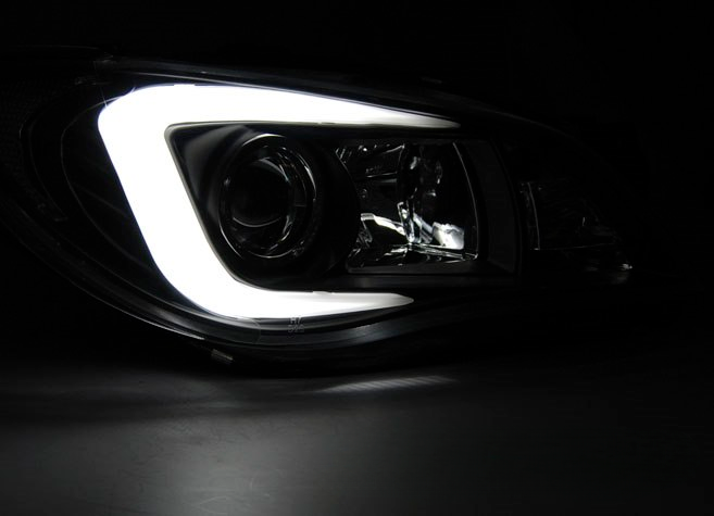 💕 Fari Anteriori Adatti per Subaru Impreza II GD GG 06-07 Xenon Tube Light Neri 💕