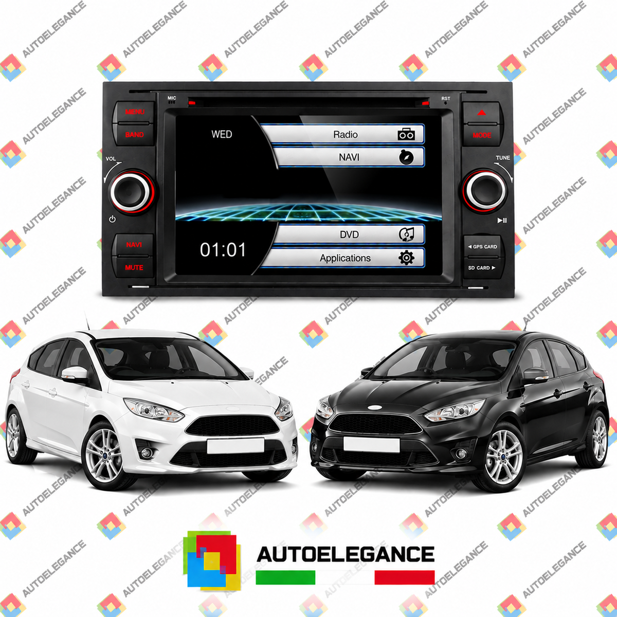 RADIO GPS NAVIGATORE TOUCH SCREEN 7"ADATTO PER FORD FOCUS C-