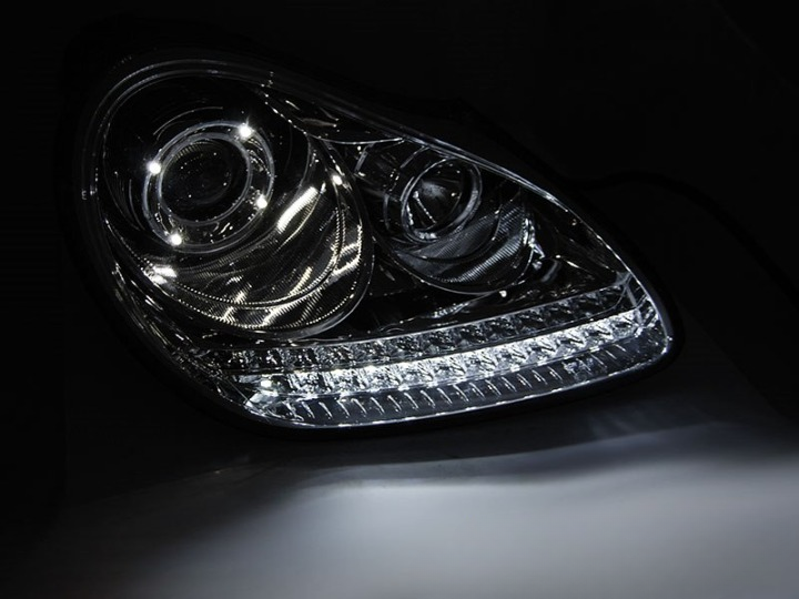 💫ART.4913 FARI ANTERIORI DAYLIGHT CHROME HID PER PORSCHE CAYENNE 2002-2006💫