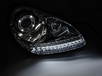 💫ART.4913 FARI ANTERIORI DAYLIGHT CHROME HID PER PORSCHE CAYENNE 2002-2006💫
