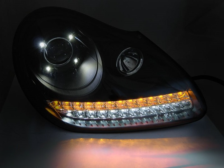 💫ART.4915 FARI ANTERIORI DAYLIGHT NERI HID PER PORSCHE CAYENNE 2002-2006💫