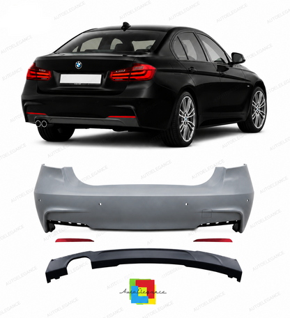 💕PARAURTI POSTERIORE BMW F30 LOOK M DOPPIA USCITA SX 💕