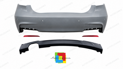 💕PARAURTI POSTERIORE BMW F30 LOOK M DOPPIA USCITA SX 💕