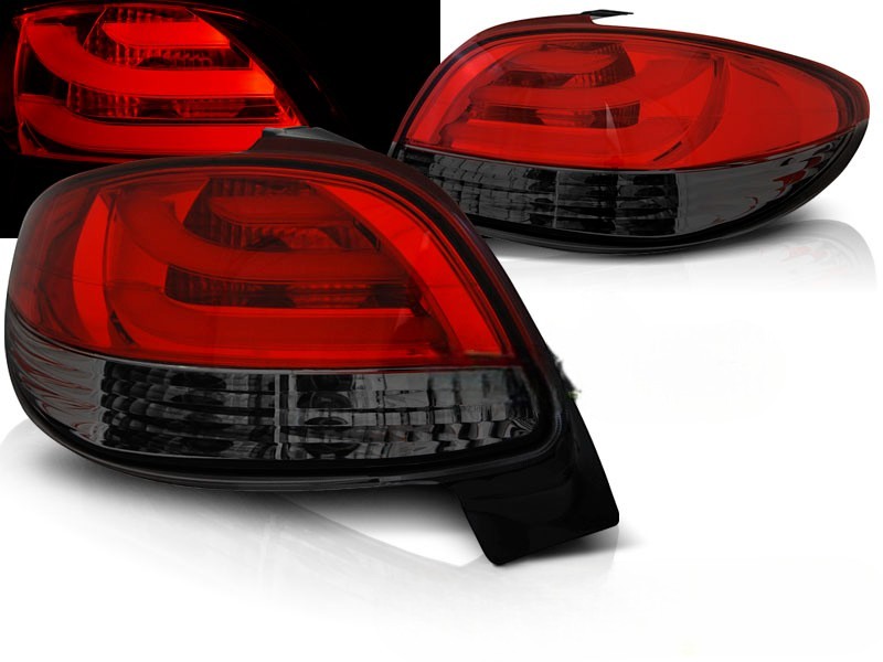 😎FARI POSTERIORI BARRA LED FUME ROSSA ADATTO PER PEUGEOT 206😎