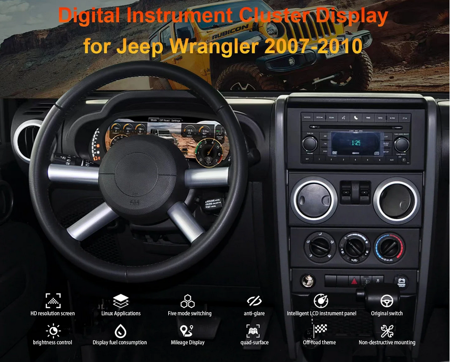 💕 VIRTUAL COCKPIT  JEEP  Wrangler JK 2007-2010 💕