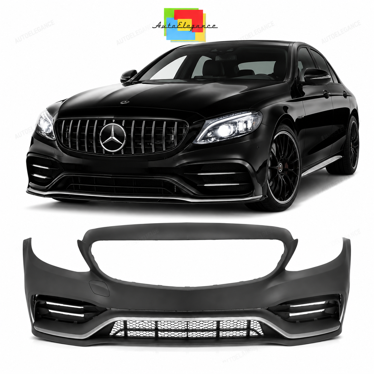 💕PARAURTI ANTERIORE MERCEDES CLASSE C W205 18-21 LOOK C63💕