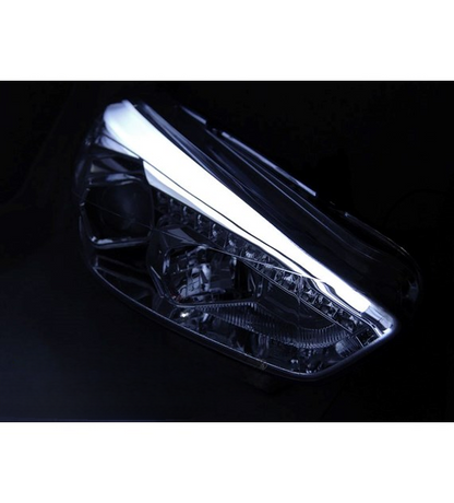 💕 Fari Anteriori Adatto per Ford Focus MK3 15-18 LED DRL Cromati 💕