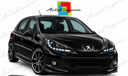 ART.7224 FARI ANTERIORI ADATTO PER PEUGEOT 207 06-12 NERI LED