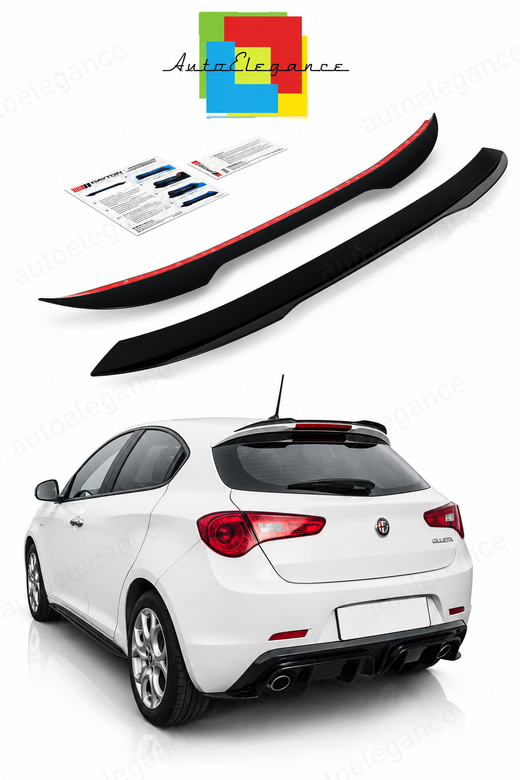 💕Spoiler   adatto per  Alfa Romeo Giulietta FL nero lucido 💕