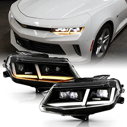 ART.5528  FARI ANTERIORI  CHEVROLET CAMARO 16-18 FULL LED NERO