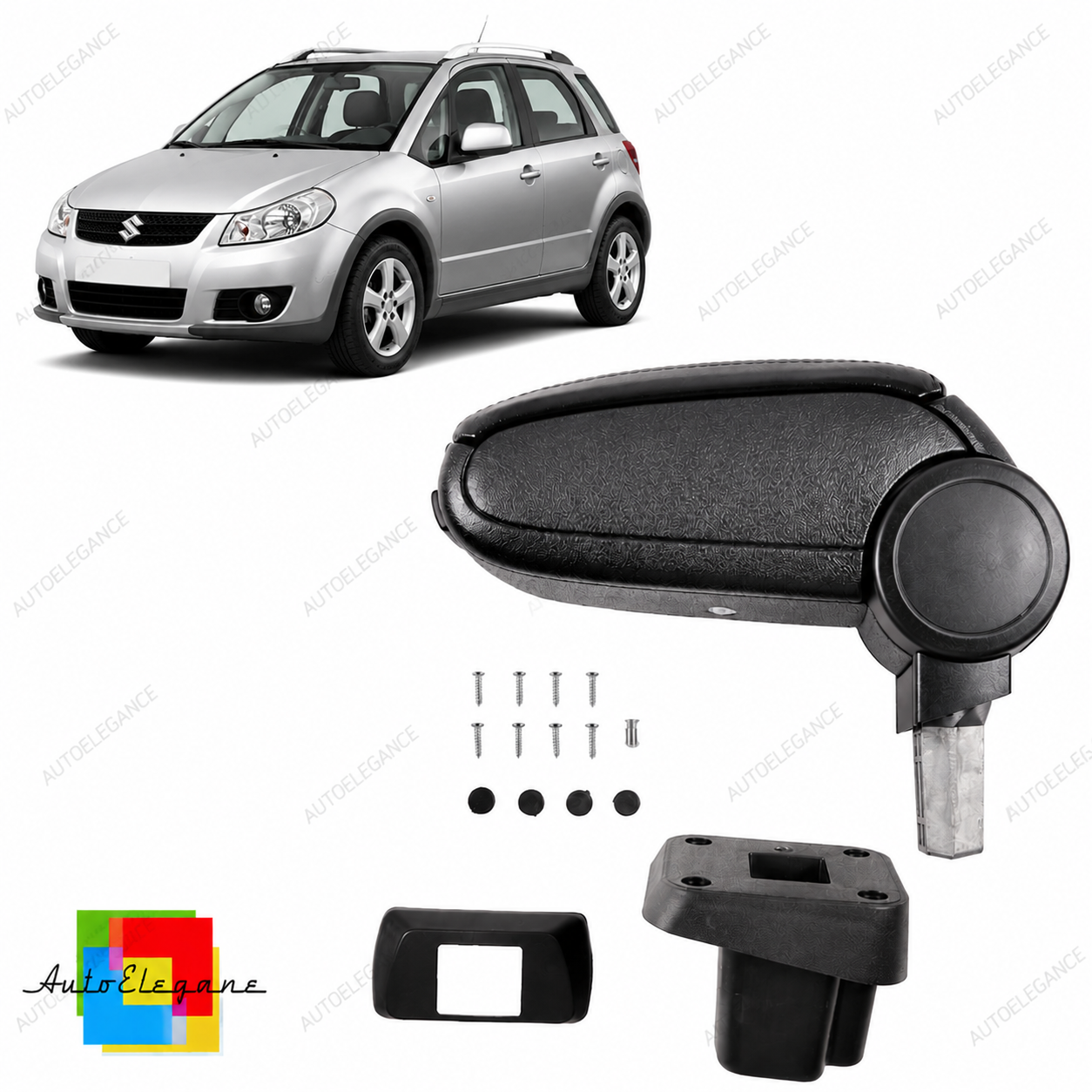 👉Bracciolo con vano portaoggetti in pelle PU nera adatto per Suzuki SX4 07-14👈