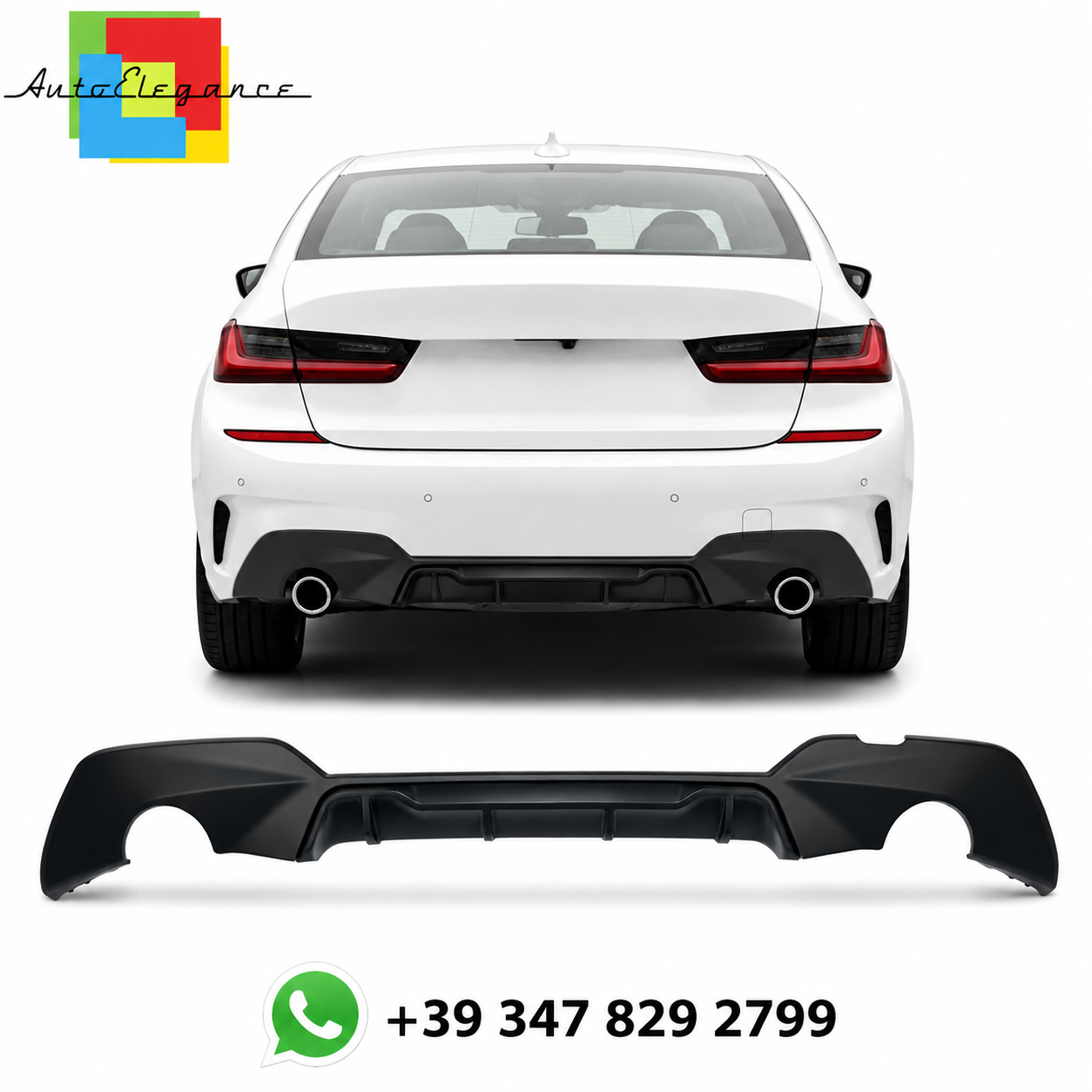 👉Diffusore posteriore nero opaco M-Tech adatto per BMW Serie 3 G20 G21 19-22👈